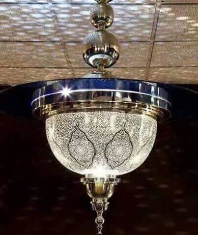 lustre, en, cuivre, marrakech