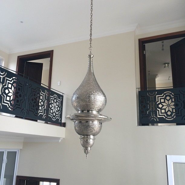 lustre, en, cuivre, marrakech