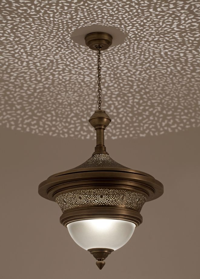 lustre, en, cuivre, marrakech
