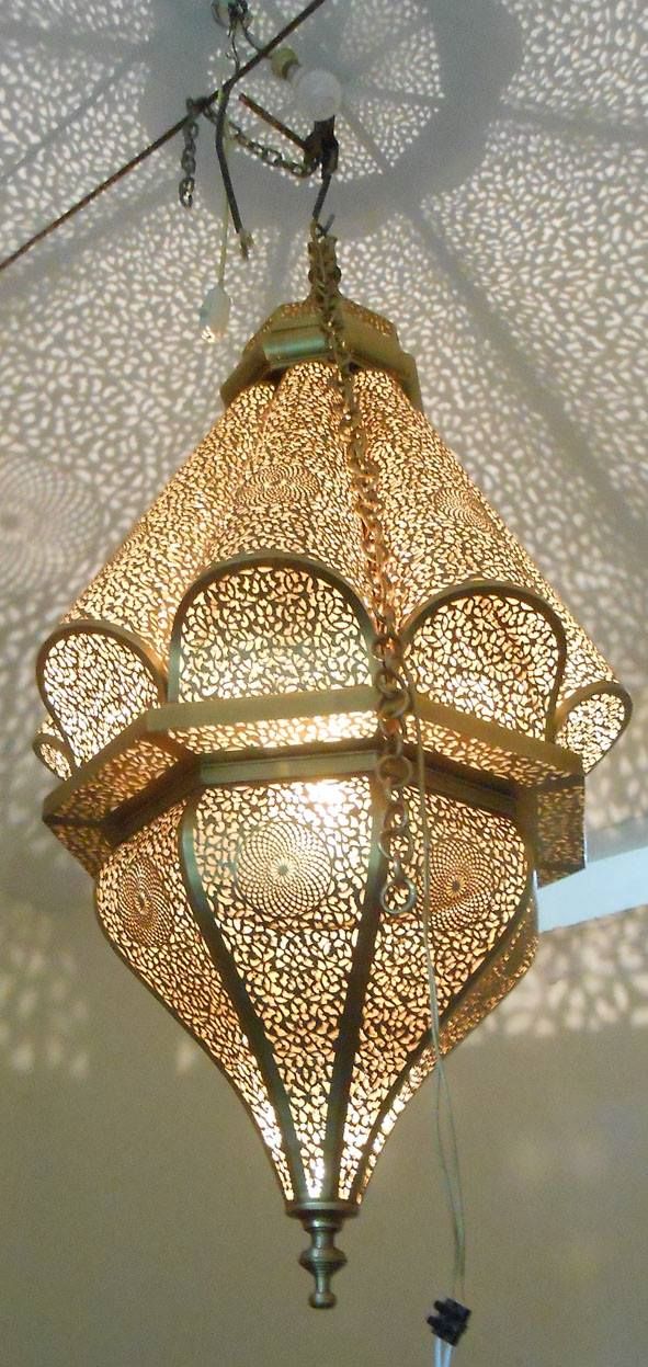 lustre, en, cuivre, marrakech