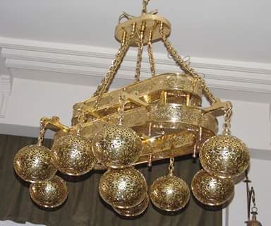lustre, en, cuivre, marrakech,
