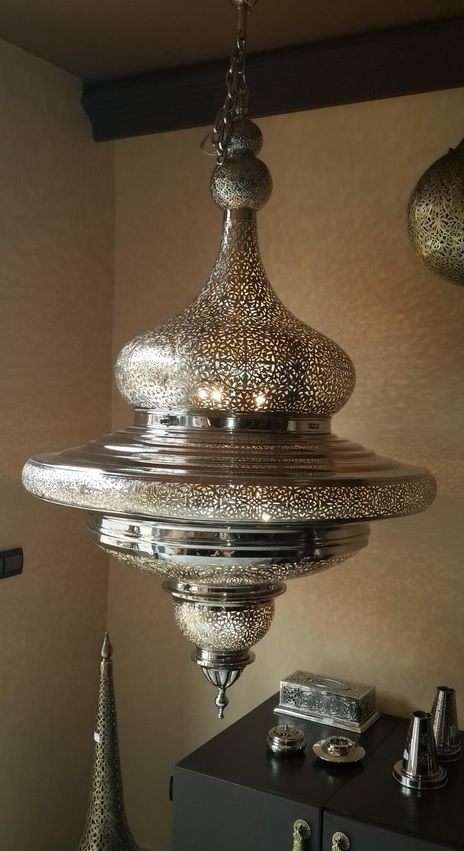 lustre, en, cuivre, marrakech,