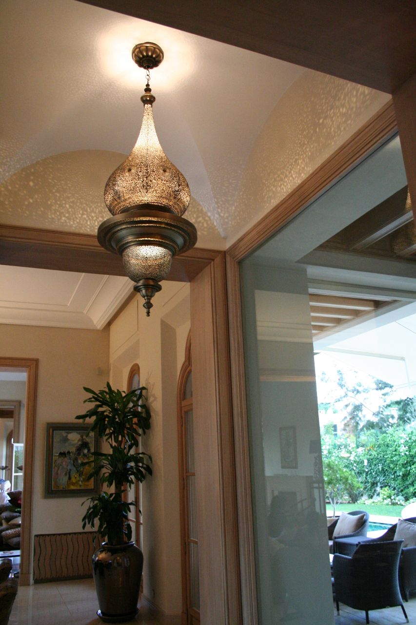 lustre, en, cuivre, marrakech,