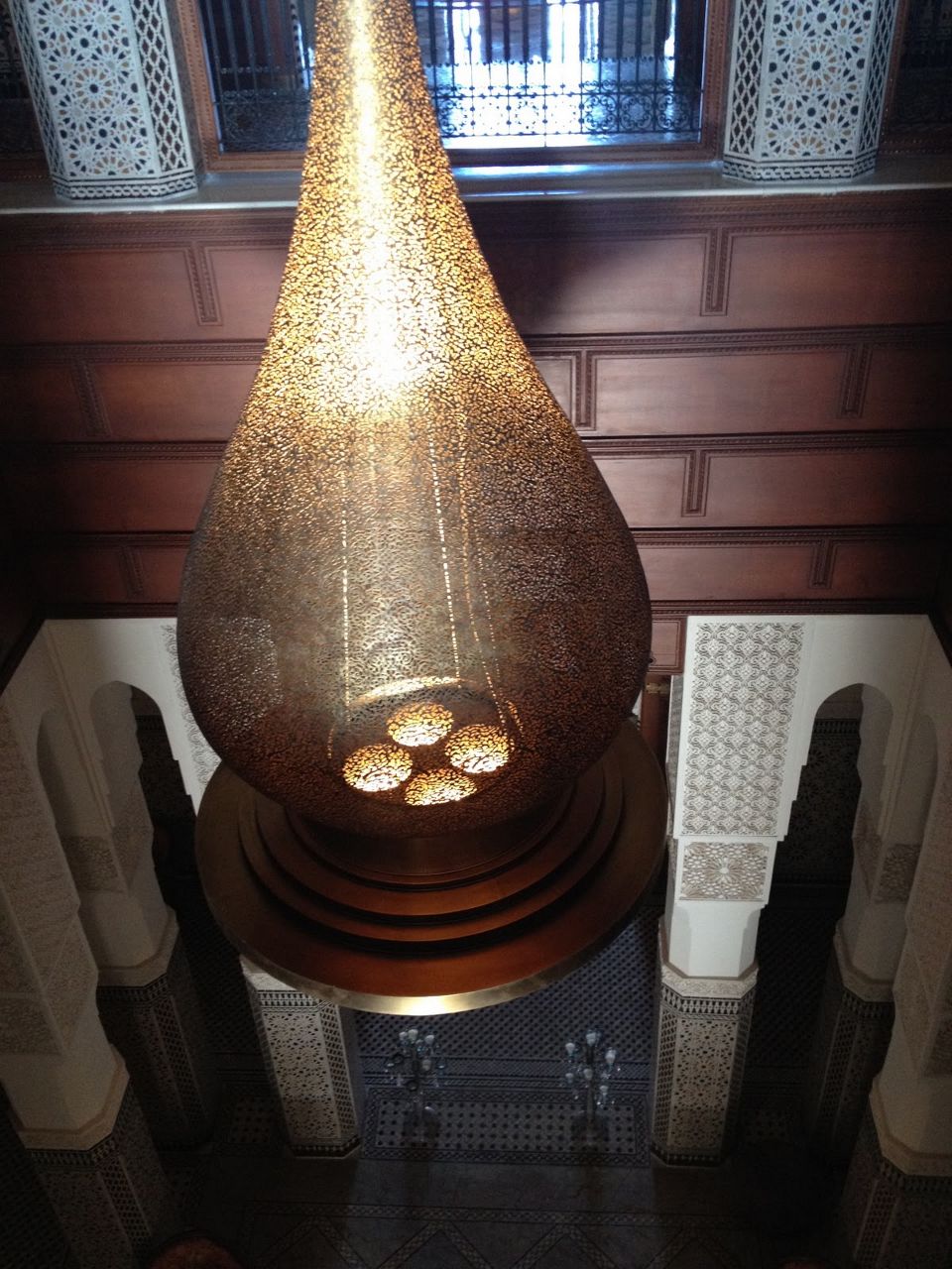 lustre, en, cuivre, marrakech,