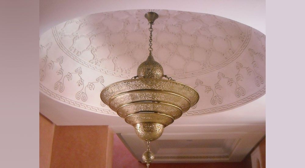 lustre, en, cuivre, marrakech,