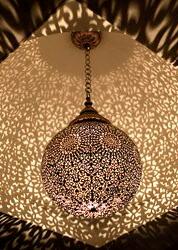 lustre, en, cuivre, marrakech,