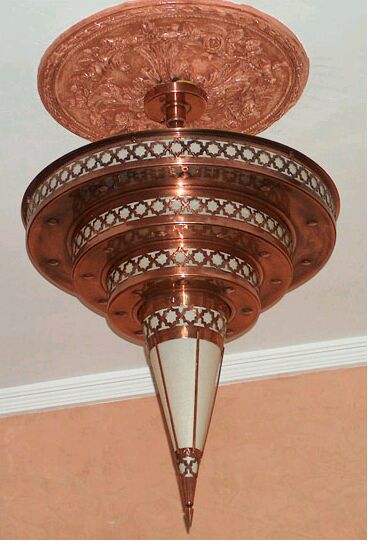 lustre, en, cuivre, marrakech,