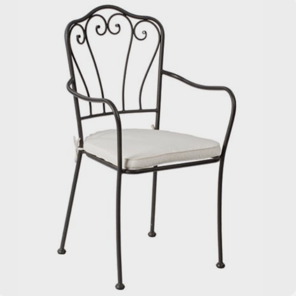 Chaise, en, fer ,forgé,